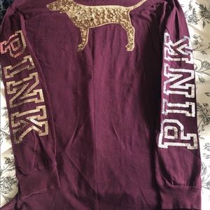 Pink long sleeve bling shirt